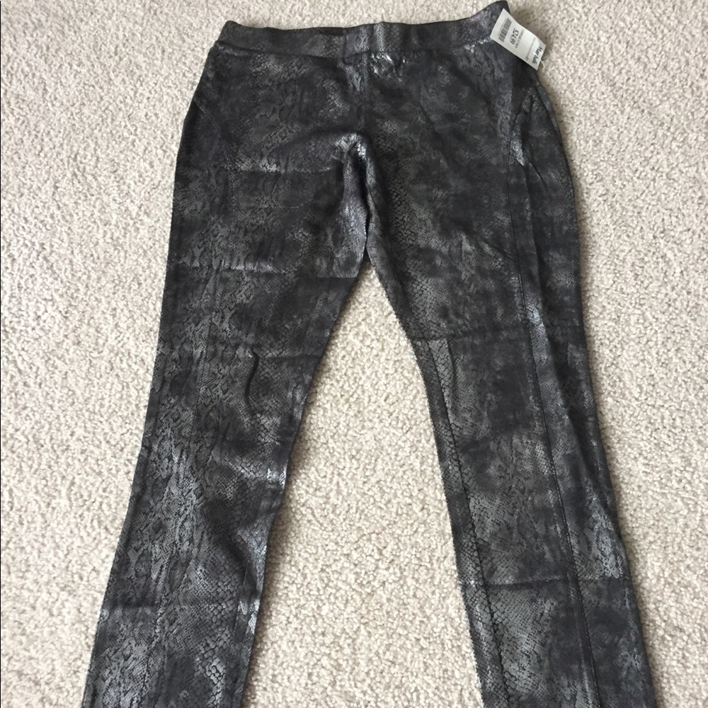 Silver and black reflective leggings